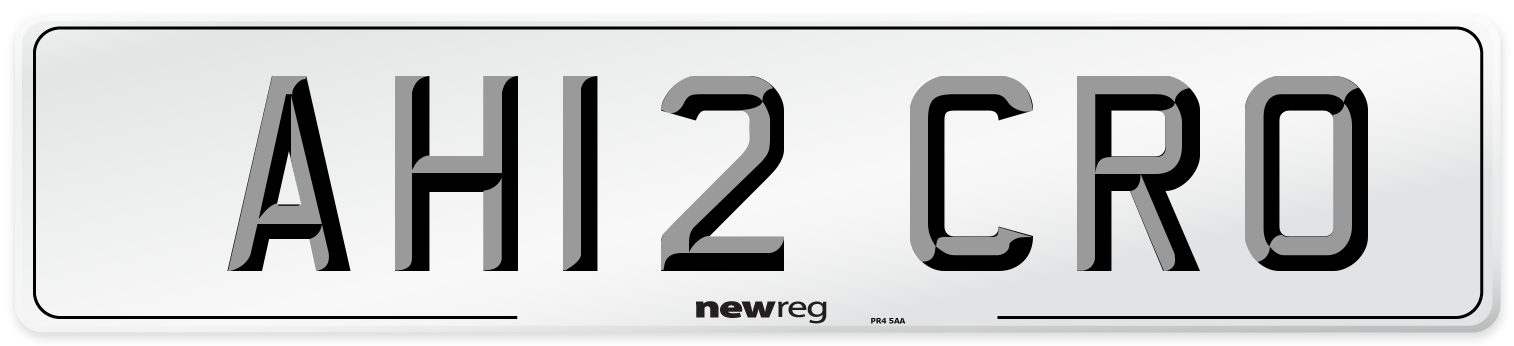 AH12 CRO Number Plate from New Reg
